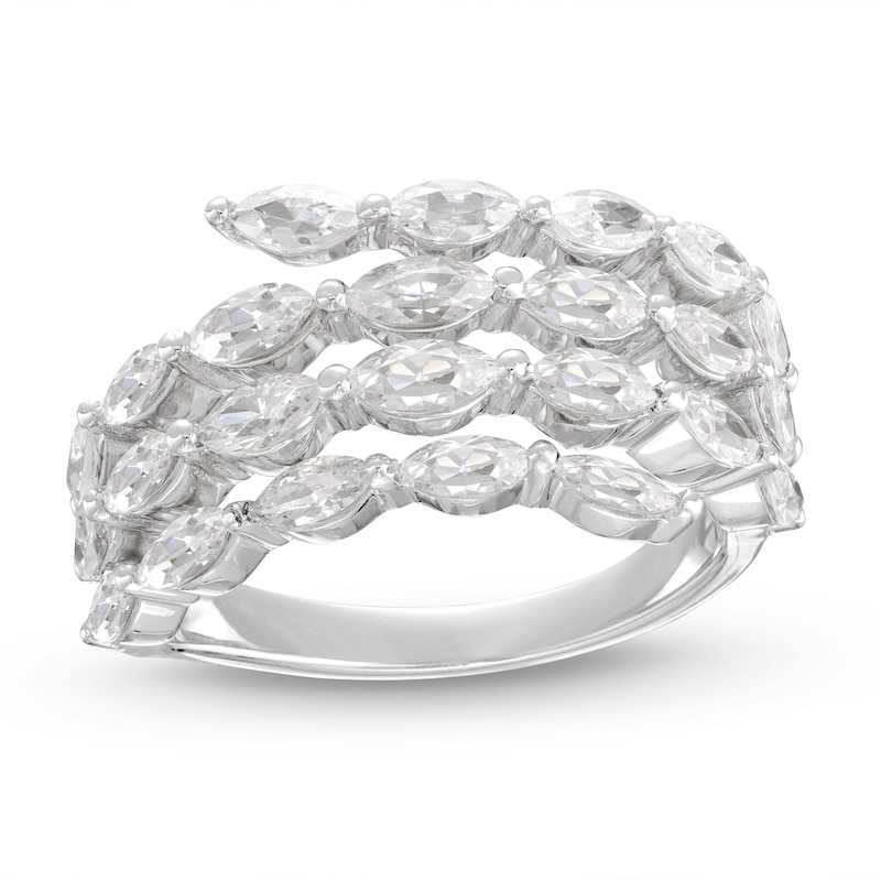 Diamond Ring 2 ct tw Marquise-cut White Gold Plated