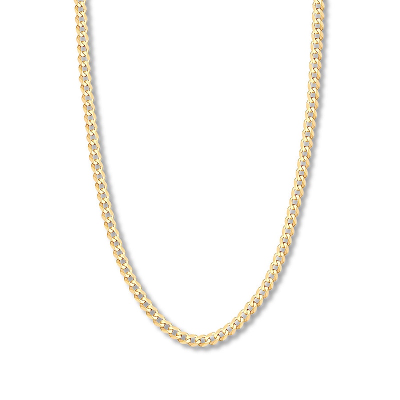 20" Solid Curb Chain Yellow Gold Plated Appx. 6.7mm