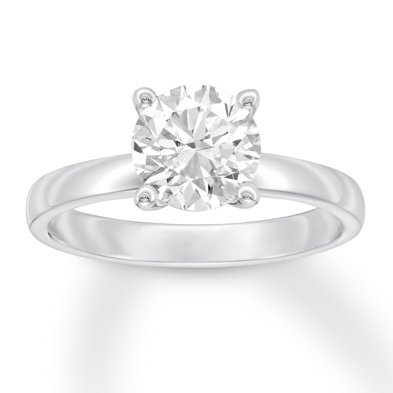 Certified Diamond Solitaire 1-1/2 ct Round-cut White Gold Plated