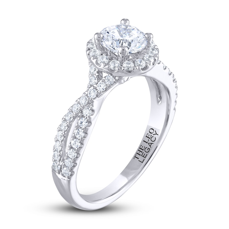 THE LEO Legacy Lab-Created Diamond Engagement Ring 1-3/8 ct tw White Gold Plated