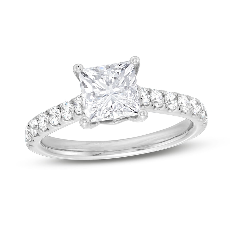 THE LEO Legacy Lab-Created Diamond Princess-Cut Engagement Ring 1-7/8 ct tw White Gold Plated