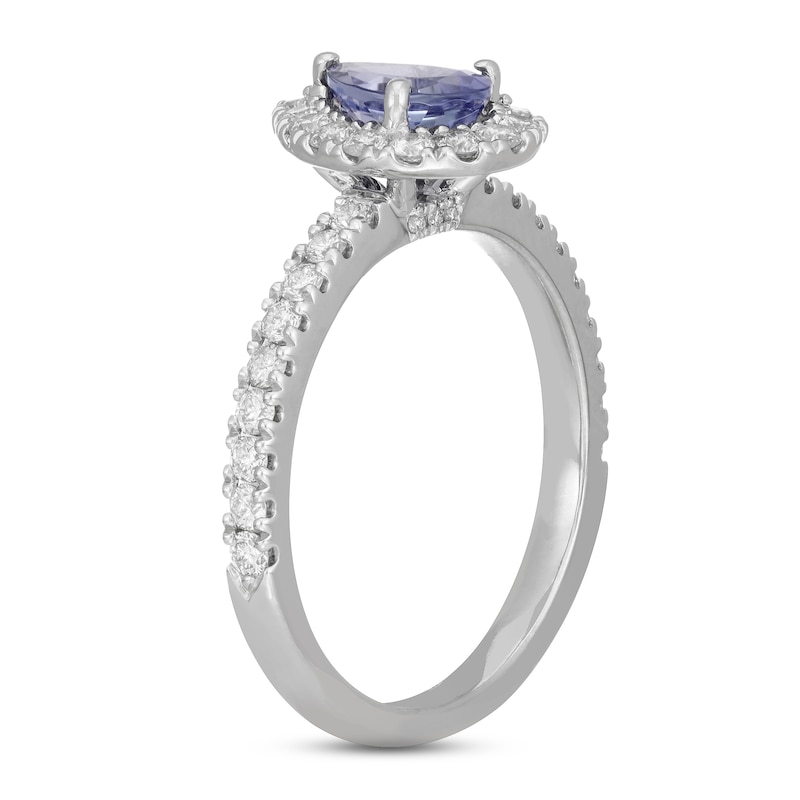 Neil Lane Tanzanite & Diamond Engagement Ring 5/8 ct tw Round-cut White Gold Plated