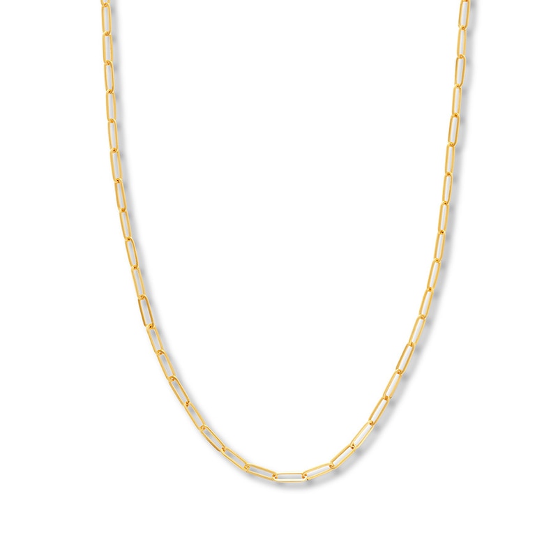 16 Solid Link Chain Necklace Yellow Gold Plated Appx. 3.85mm