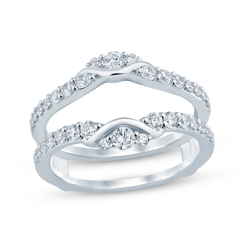 Diamond Enhancer Ring 3/4 ct tw White Gold Plated