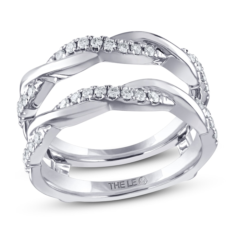 THE LEO Diamond Enhancer Ring 3/8 ct tw Round-cut White Gold Plated