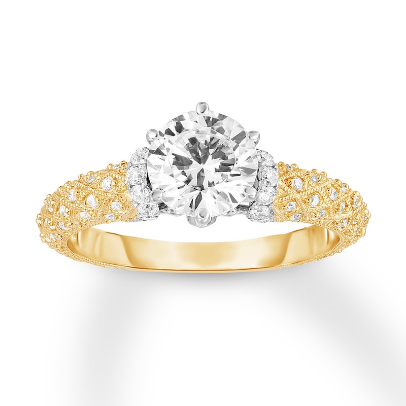 Diamond Engagement Ring 1-1/4 ct tw Round-cut Two-Tone Gold Plated