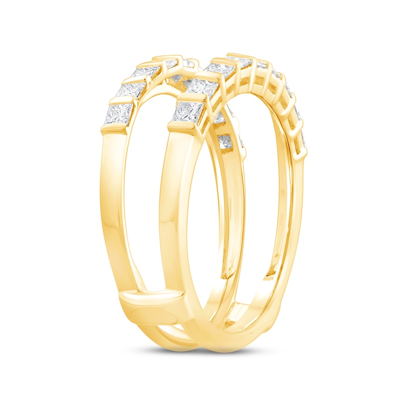 Diamond Enhancer Ring 1 ct tw Princess-cut Yellow Gold Plated