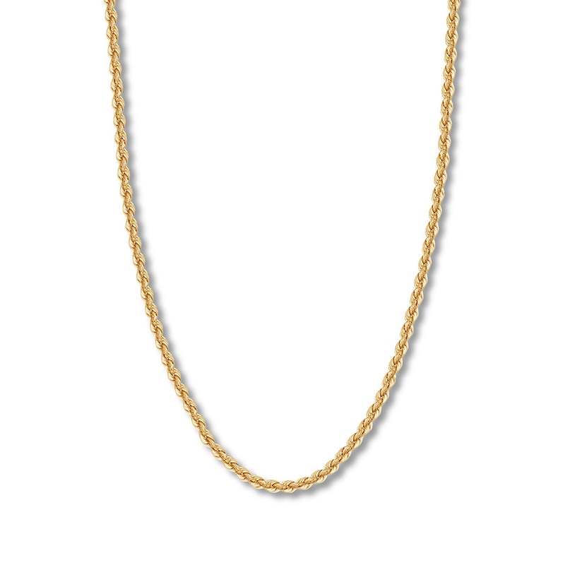 Hollow Rope Chain Yellow Gold Plated 18"