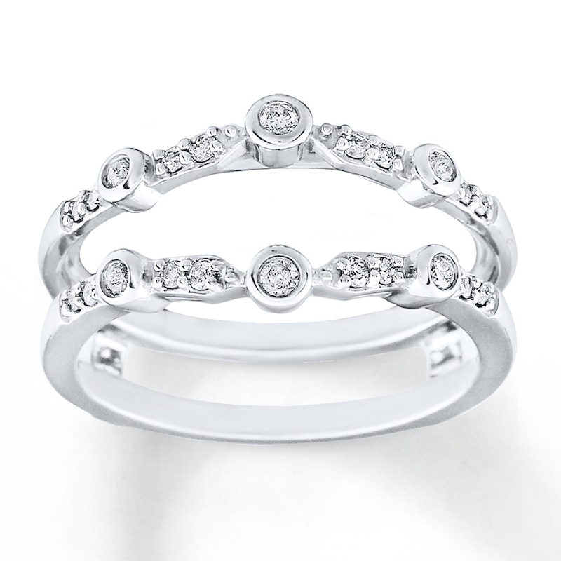 Diamond Enhancer Ring 1/5 ct tw Round-cut White Gold Plated