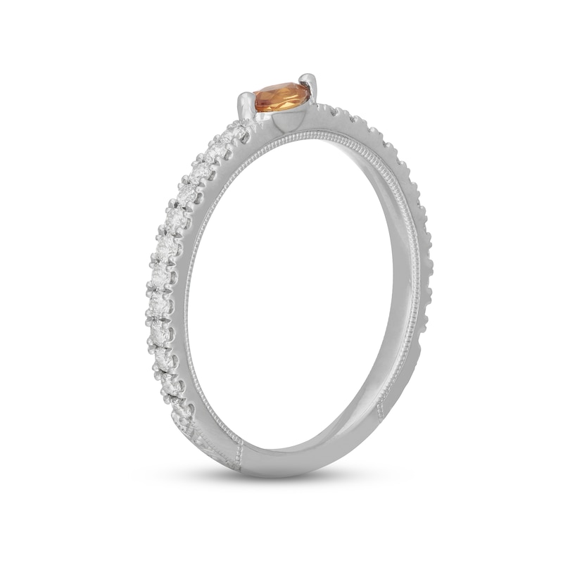 Neil Lane Citrine & Diamond Anniversary Ring 1/3 ct tw White Gold Plated