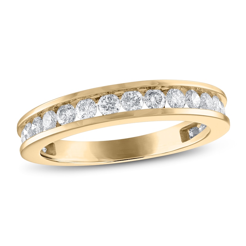 Diamond Wedding Band 3/4 ct tw Round-cut Yellow Gold Plated