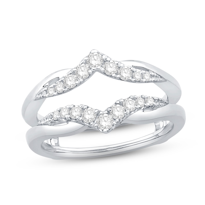 Diamond Enhancer Ring 3/8 ct tw Round-cut White Gold Plated