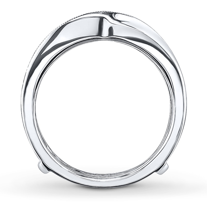 Enhancer Ring 1/5 ct tw Diamonds White Gold Plated