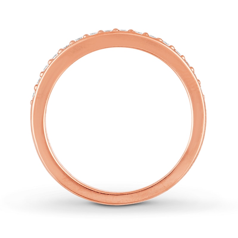 THE LEO Diamond Wedding Band 1/4 ct tw Round-cut Rose Gold Plated