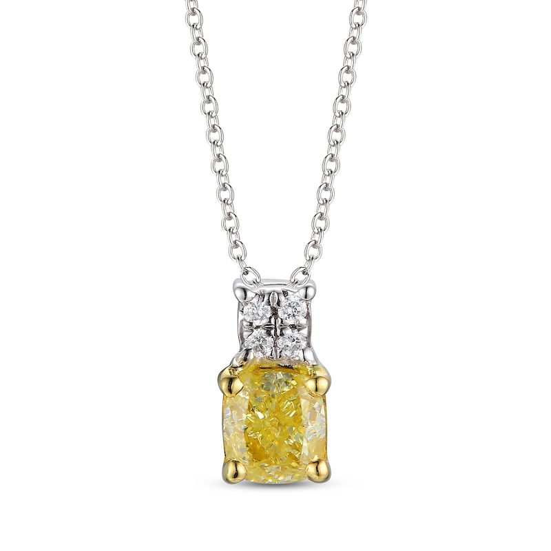 Le Vian Sunny Yellow Diamond Necklace 1/4 ct tw Two-Tone Gold Plated 19"