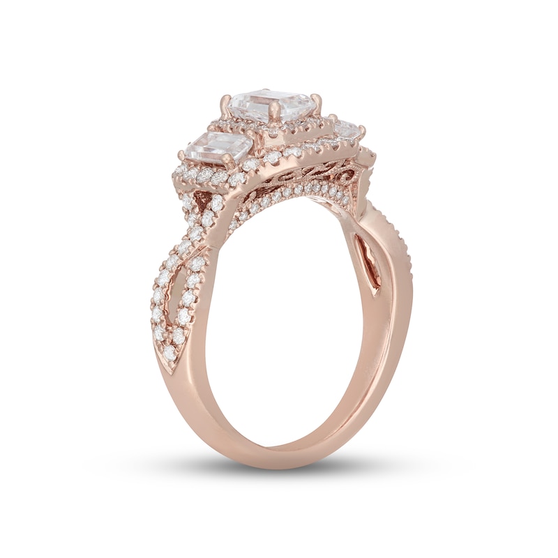 Neil Lane Diamond Engagement Ring 1-1/2 ct tw Rose Gold Plated