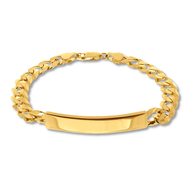 ID Solid Link Bracelet Yellow Gold Plated 8.5"