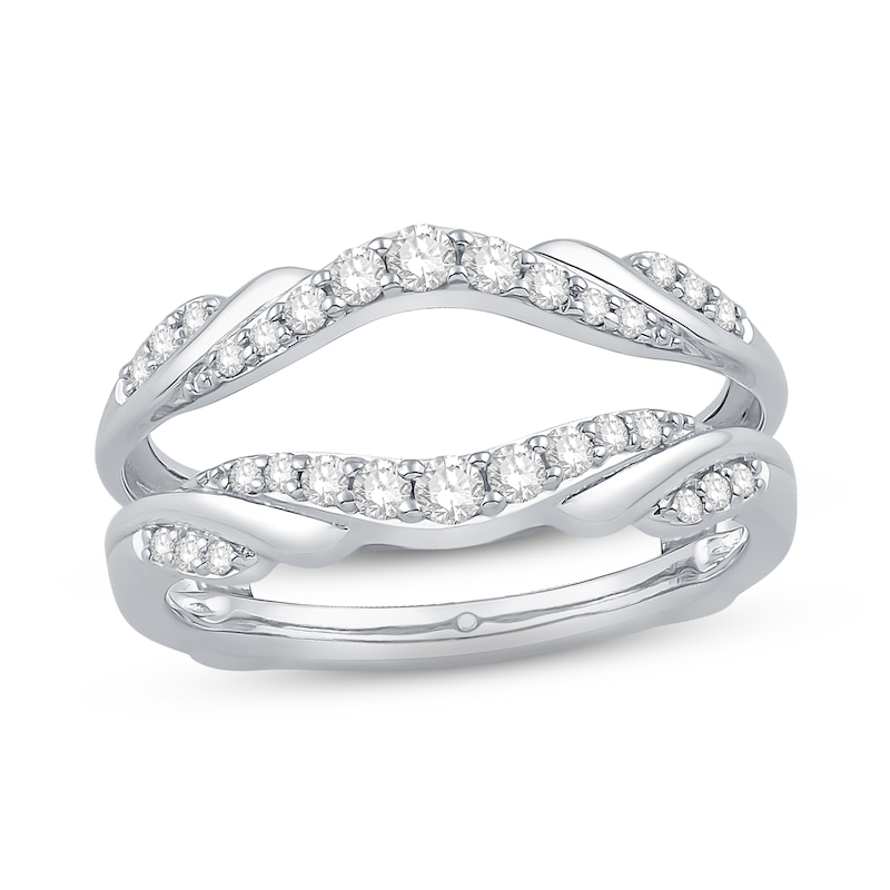 Diamond Enhancer Ring 1/3 ct tw Round-cut White Gold Plated