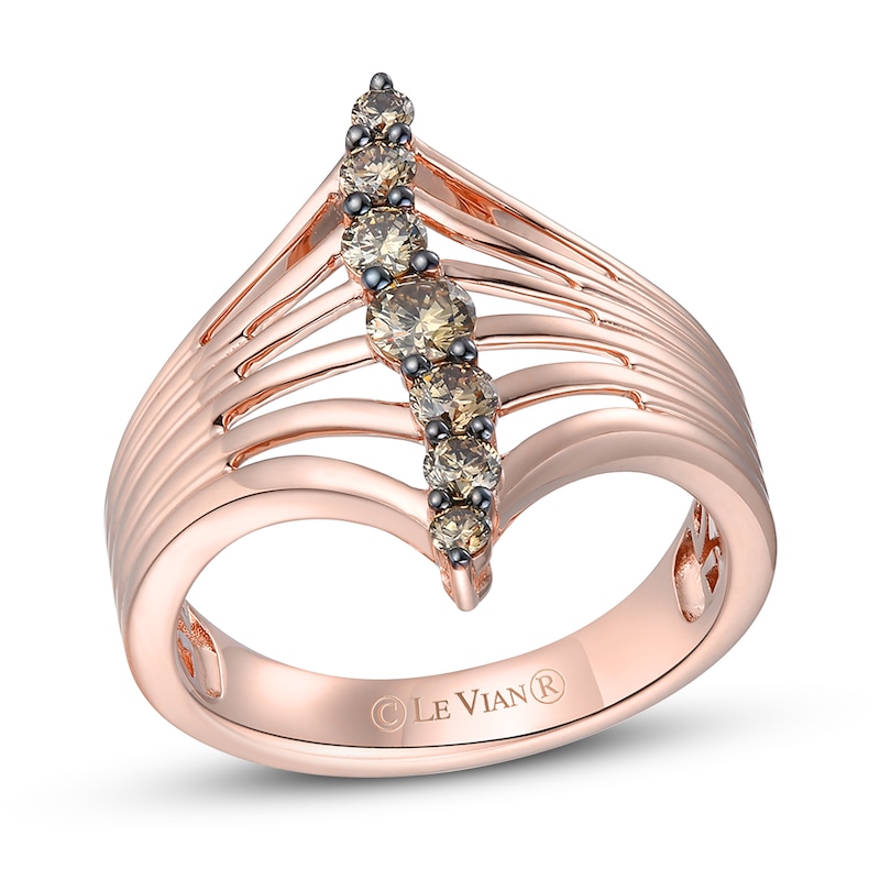 LeVian Milestones Diamond Ring 1/4 ct tw Strawberry Gold Plated