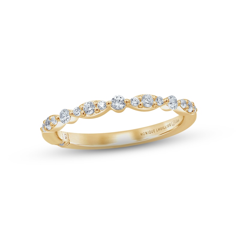Monique Lhuillier Bliss Diamond Wedding Band 1/4 ct tw Round-cut Yellow Gold Plated