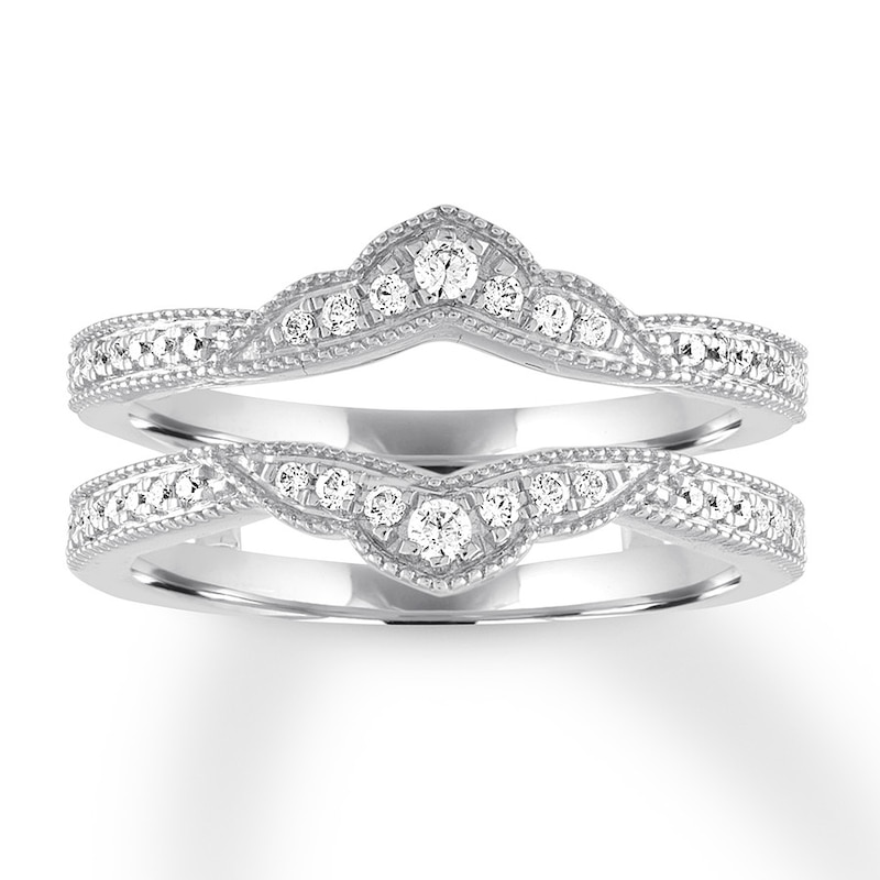 Diamond Enhancer Ring 1/4 ct tw Round-cut White Gold Plated