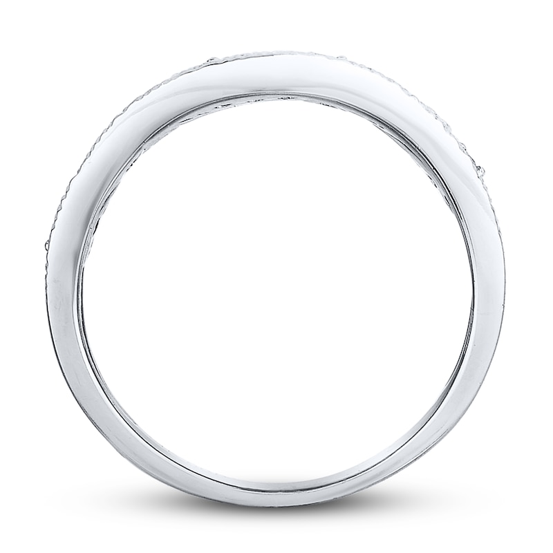 Black & White Diamonds 1 ct tw Round-cut White Gold Plated Ring