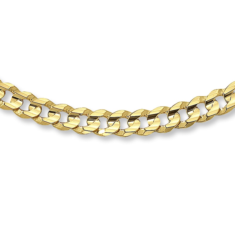 Solid Curb Link Chain Yellow Gold Plated 22"