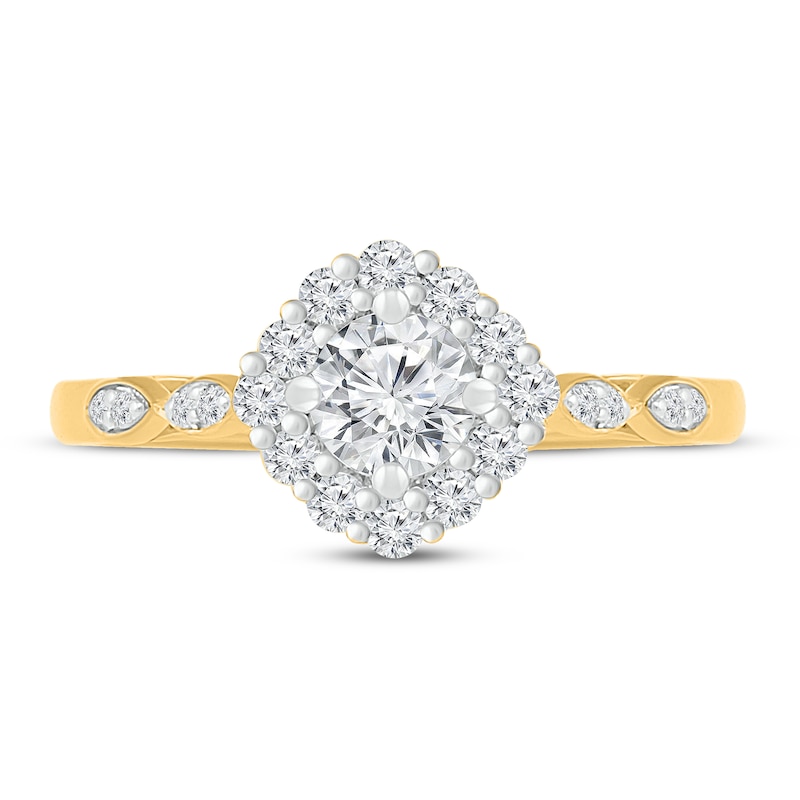 Round-cut Diamond Engagement Ring 1/2 ct tw Yellow Gold Plated