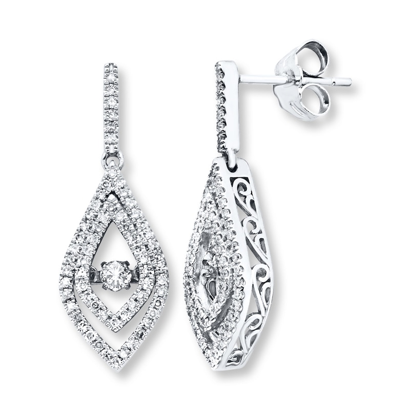 Unstoppable Love 1/2 ct tw Earrings White Gold Plated