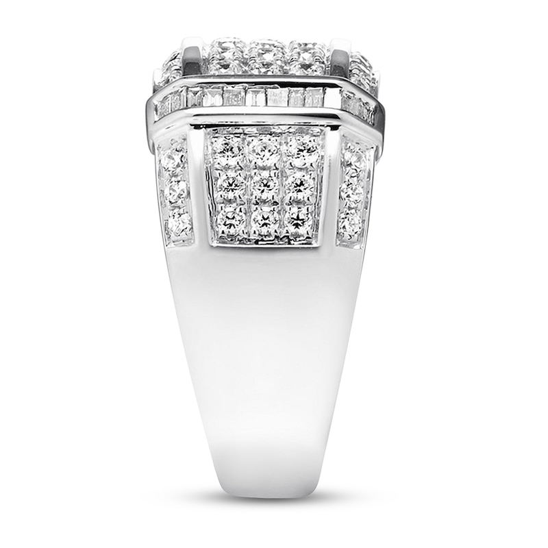 Men's Diamond Band 1-1/2 ct tw Round-cut White Gold Plated