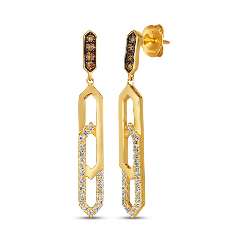 Le Vian Diamond Drop Earrings 3/8 ct tw Honey Gold Plated