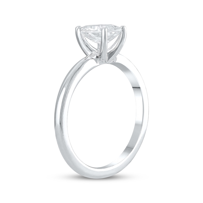 Lab-Created Diamonds by Pear-Shaped Solitaire Ring 1 ct tw White Gold Plated