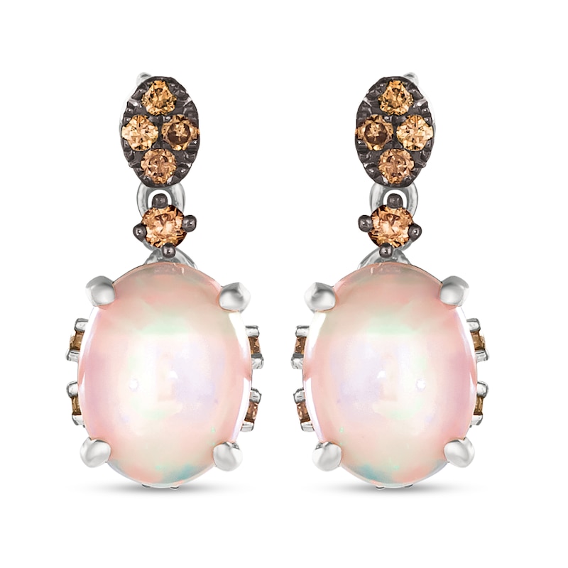Le Vian Opal Earrings 1/3 ct tw Diamonds Vanilla Gold Plated