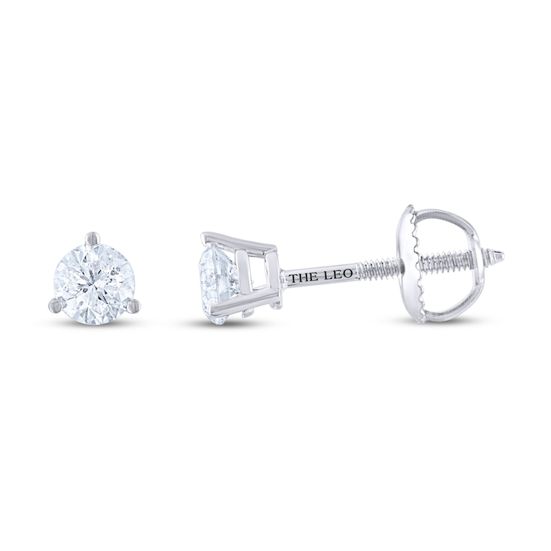 THE LEO Diamond Earrings 1/2 ct tw Round-cut White Gold Plated