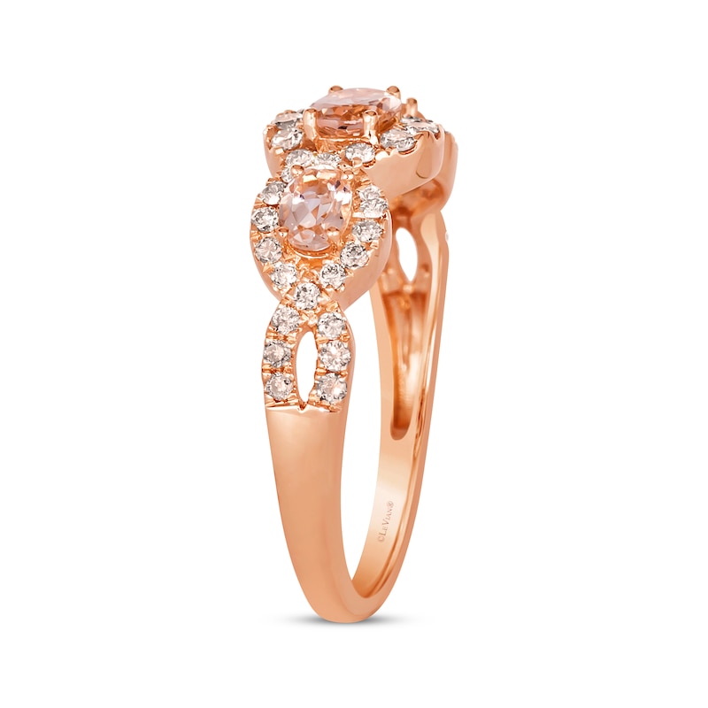 Le Vian Morganite Ring 3/8 ct tw Diamonds Strawberry Gold Plated