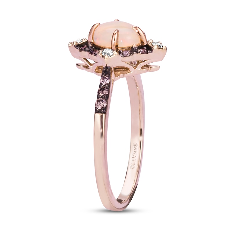 Le Vian Opal Ring 1/5 ct tw Diamonds Strawberry Gold Plated