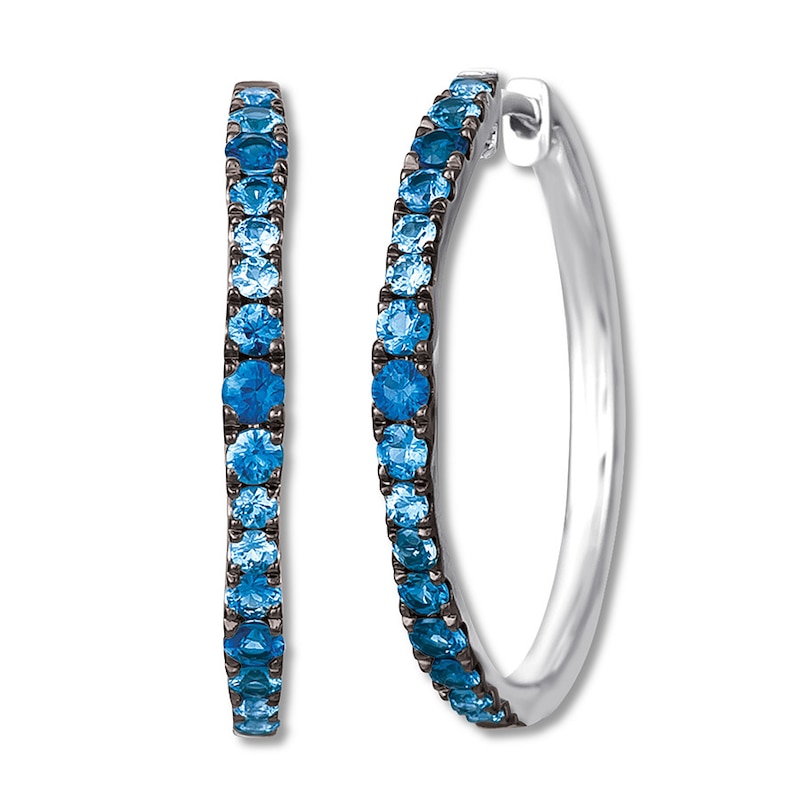 Le Vian Denim Ombre Hoop Earrings Vanilla Gold Plated