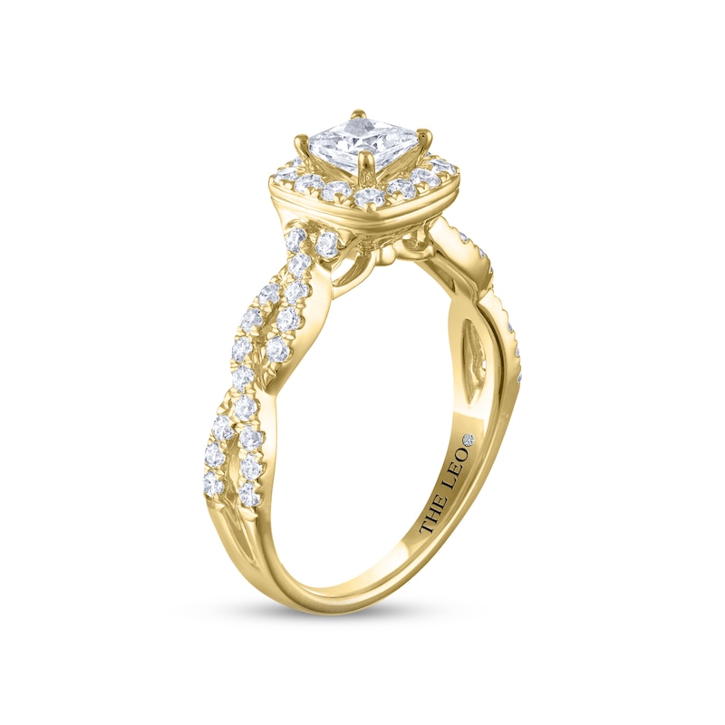 THE LEO Diamond Engagement Ring 1 ct tw Princess & Round-cut Yellow Gold Plated
