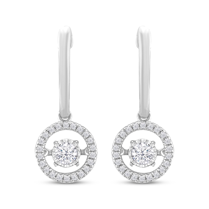 Unstoppable Love Necklace Diamond Halo Earrings 1/2 ct tw Round-Cut White Gold Plated