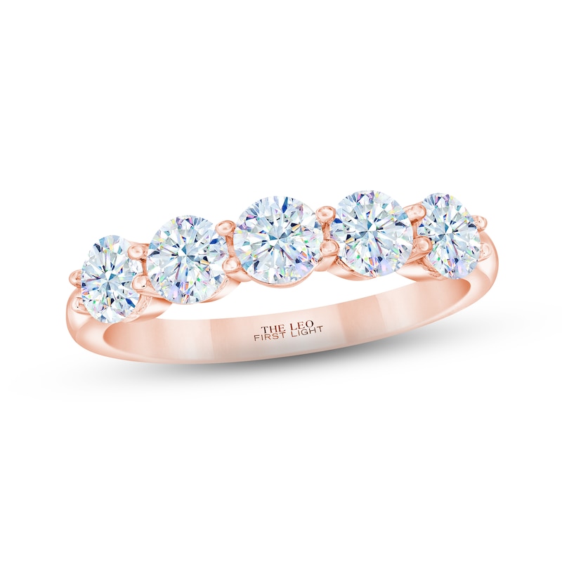 THE LEO First Light Diamond Anniversary Ring 1-1/2 ct tw Rose Gold Plated