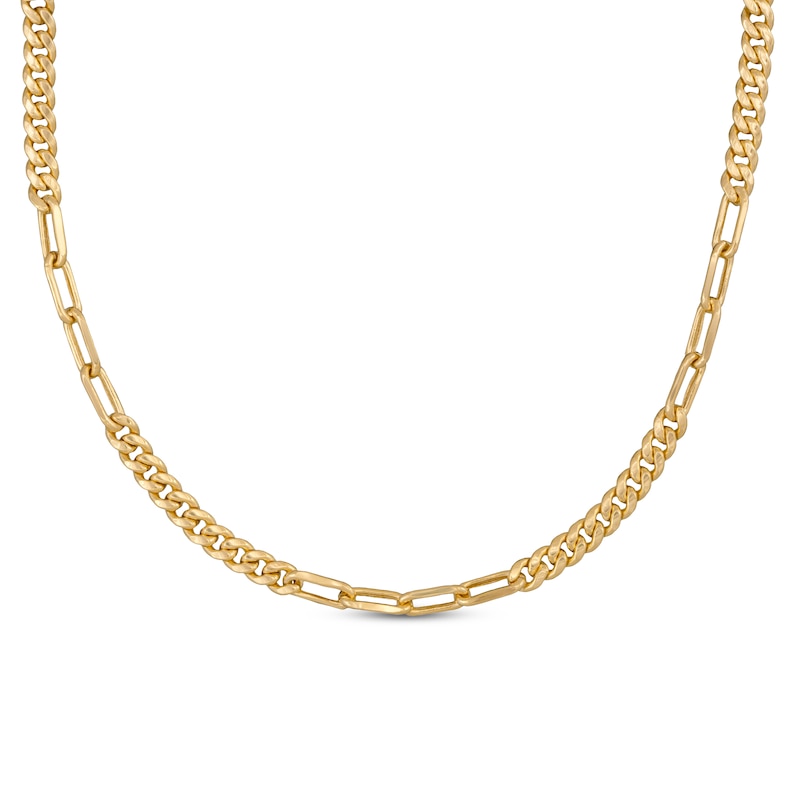 Cuban Paperclip Chain Necklace Yellow Gold Plated 18"