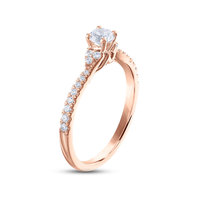 Diamond Engagement Ring 1/2 ct tw Round-cut Rose Gold Plated