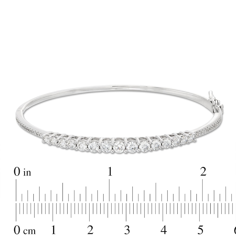 Lab-Created Diamonds by Graduated Bangle Bracelet 2 ct tw White Gold Plated 7.25"