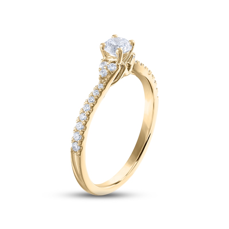 Diamond Engagement Ring 1/2 ct tw Round-cut Yellow Gold Plated