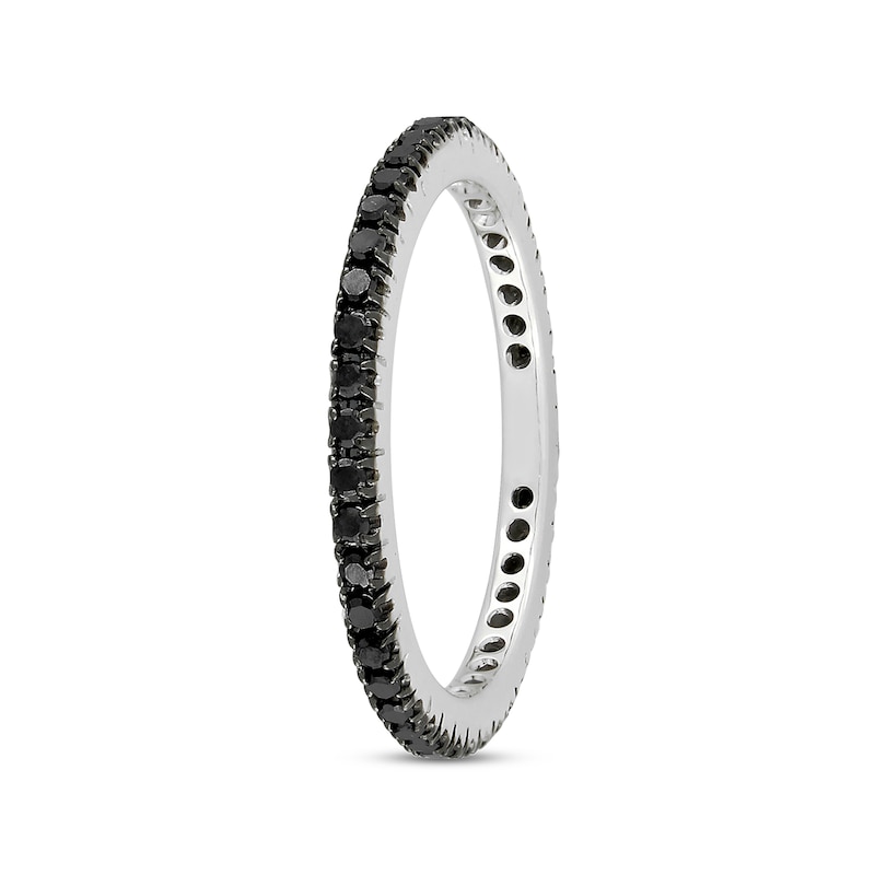 Black Diamond Anniversary Band 3/8 ct tw Round-cut White Gold Plated