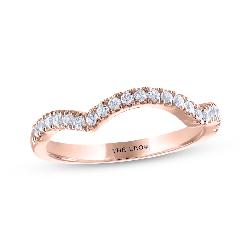 THE LEO Diamond Contoured Wedding Band 1/4 ct tw Rose Gold Plated