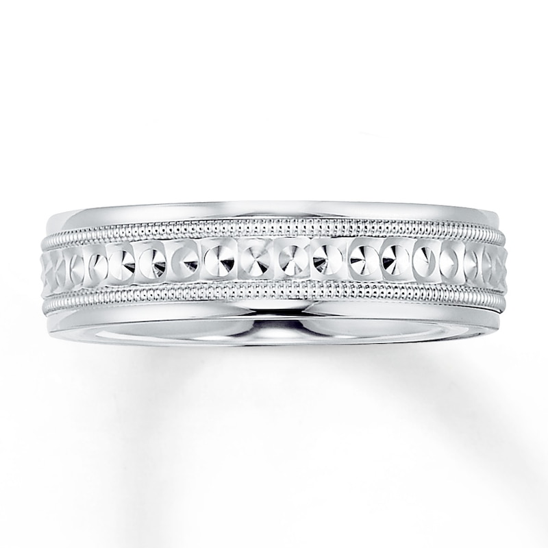 Wedding Band White Gold Plated 6mm
