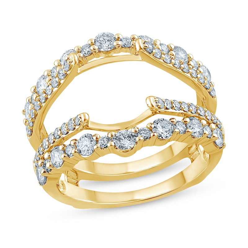 Diamond Enhancer Band 1-1/3 ct tw Round-cut Yellow Gold Plated