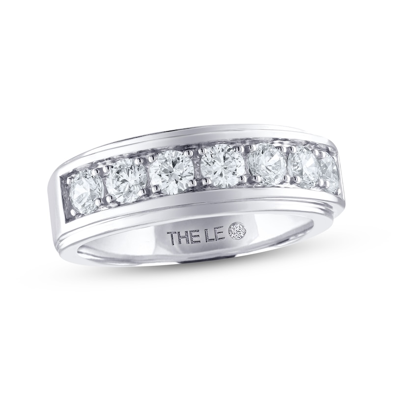 Men's THE LEO Diamond Wedding Band 1-1/2 ct tw Round-cut White Gold Plated