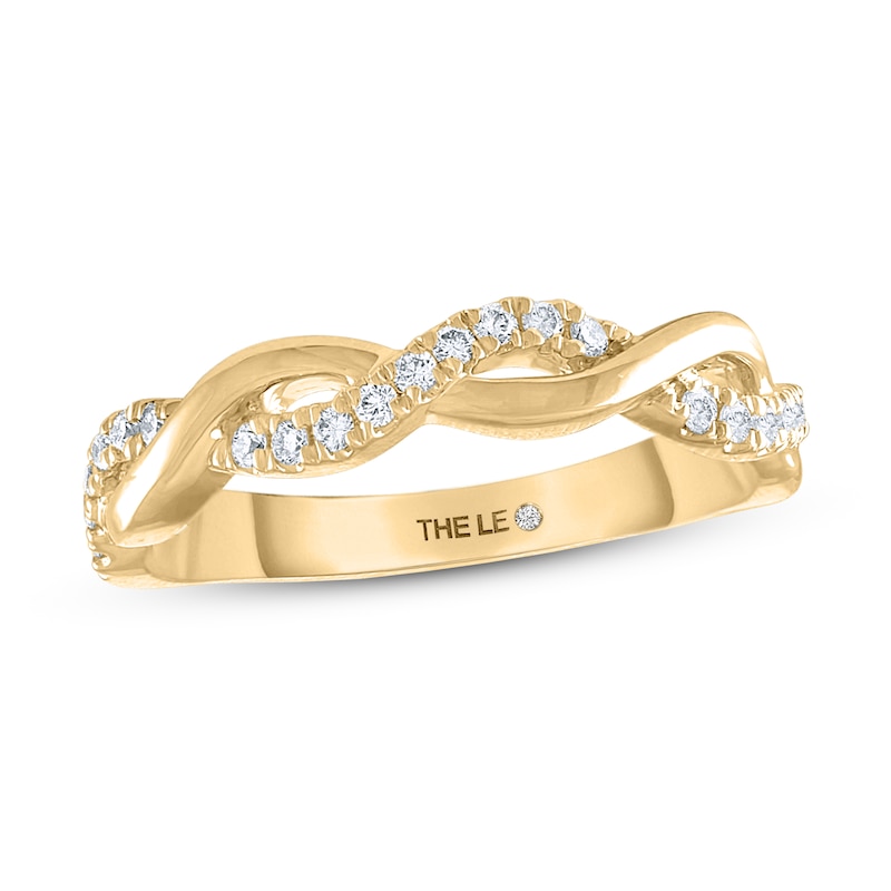 THE LEO Diamond Wedding Band 1/5 ct tw Round-cut Yellow Gold Plated